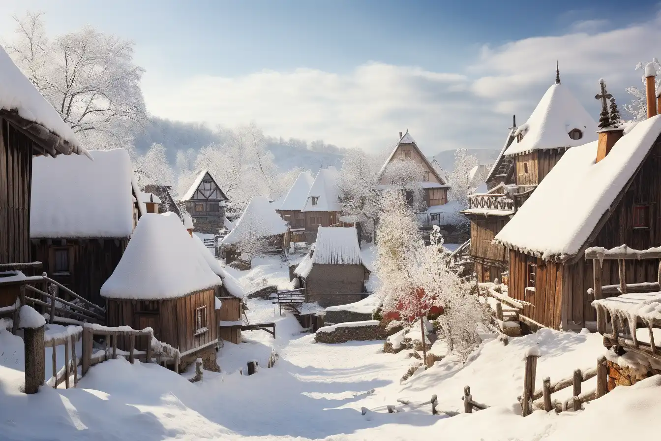 Winter Park Village Con Nieve